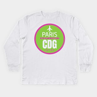 Paris France airport Kids Long Sleeve T-Shirt